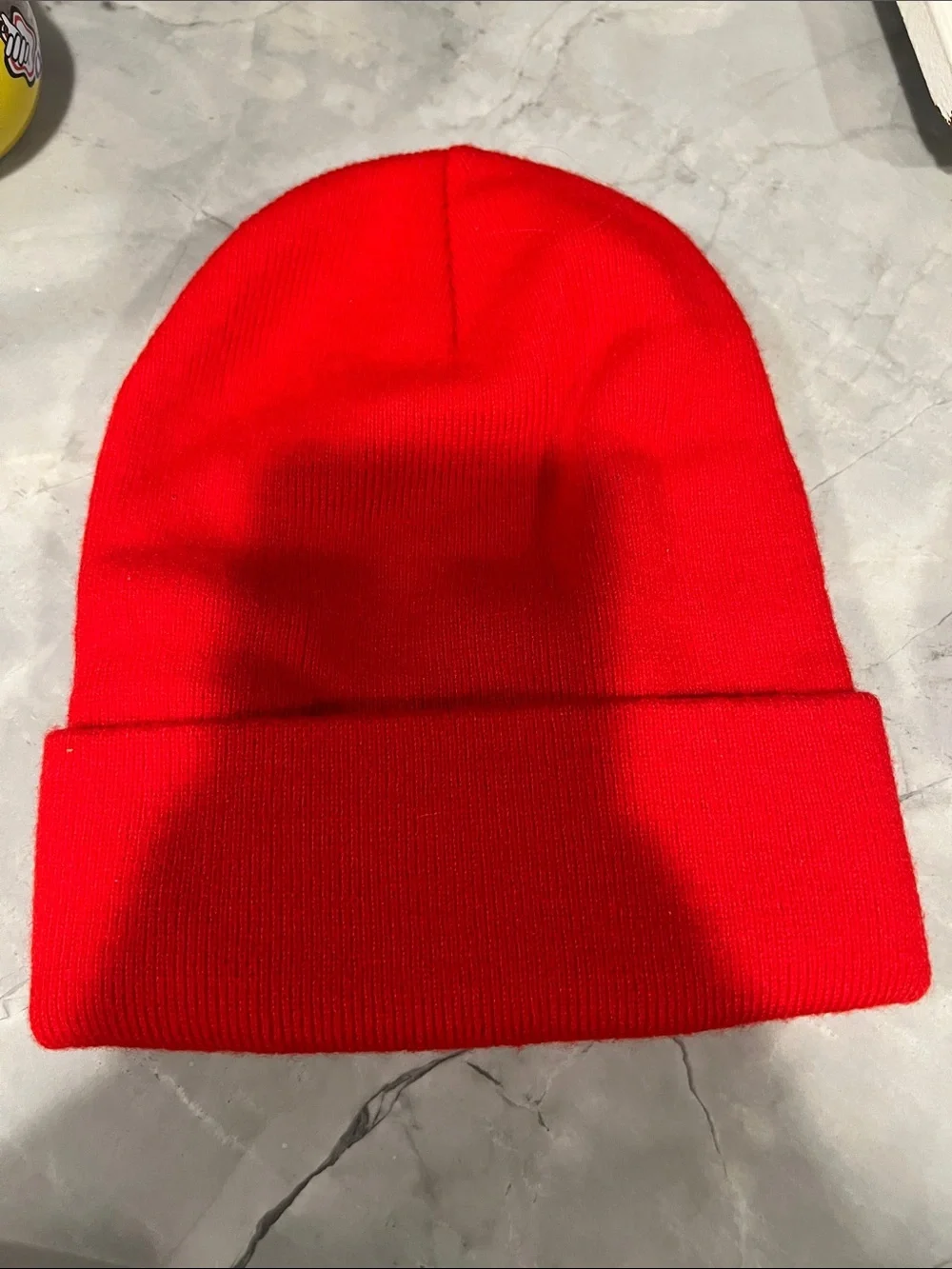 Red Kids Beanie Hat with Embroidered Among Us Character